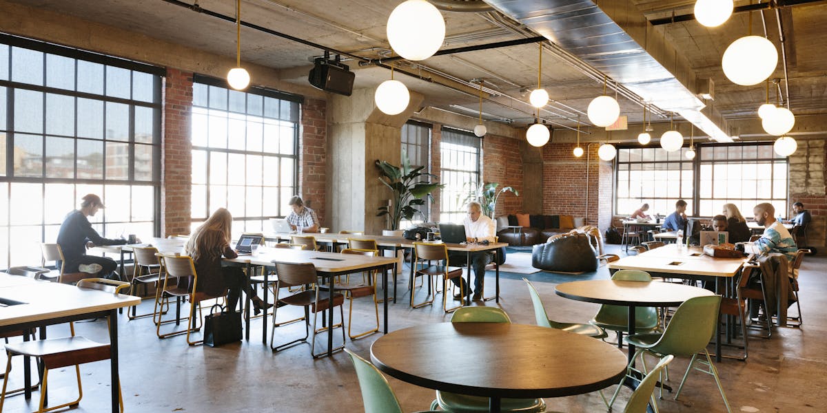 wework corrigan station desk coworking kansas space walnut desking 1828